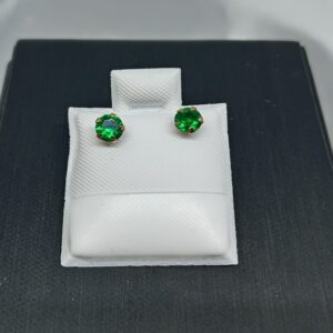 Chispa Verde 4mm - Oro 10 K - Cod E04V