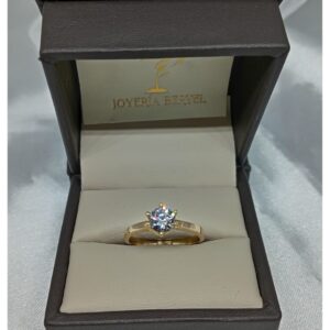 Anillo Circonia Blanca - Oro 10 K - # 7 1/2 - Code C180