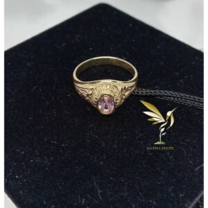 Anillo Graduacion Sexto Piedra Rosada - Oro 10 K - Code G01