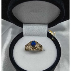 Anillo graduacion Sexto Piedra Azul - Oro 10 K - Code G03