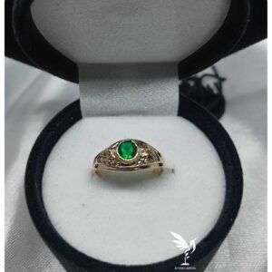 Anillo graduacion verde - Oro 10 K - Code AKV01