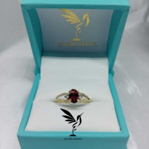 Anillo piedra roja - Oro 10K - 7 1/2 - Code ANSE05