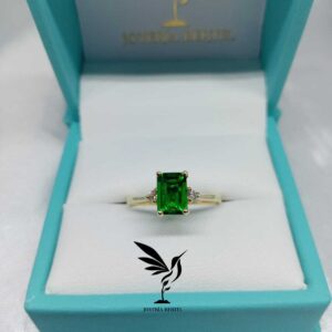 Anillo piedra verde - Oro 10K - 7 - Code ANSE10