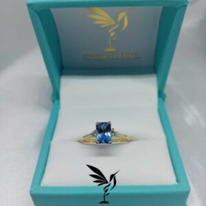 Anillo piedra celeste - Oro 10K - 7 - ANSE06