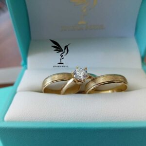 Trio Anillos Oro 10 K / Plata - Satinado – Cotizar precio segun talla – Code TRI09