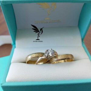 Trio Anillos Oro 10 K / Plata - Satinado – Cotizar precio segun talla – Code TRI08