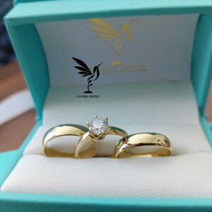 Trio Anillos Oro 10 K - Lisos - Cotizar precio segun talla - Code TRI01