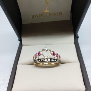 Anillo graduacion Corona sexto - oro 10K - Code ACG02 - Cotizar segun talla