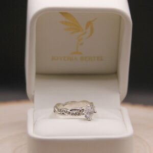 Anillo Trenza y piedras – Plata / Oro – Code ACP04 - Cotizar por talla