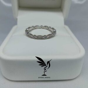 Anillo Plata Matrimonio - Piedras blancas - #7 - Code APCC02