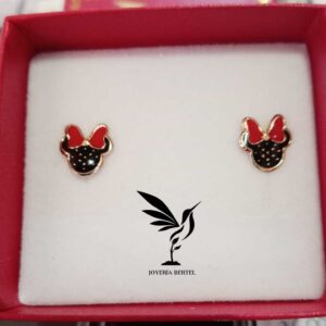 Arete minnie lazo - 6mm - Code E397 - Oro 10 Kilates