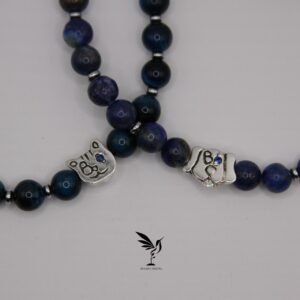 Pulsera adulto hecha a mano con abalorio de Gato o Perrito en plata