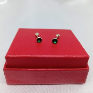 Chispa bisel verde - 4mm - E40V - Oro 10 k